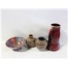 Image 1 : ART POTTERY 3 VASES AND A BOWL