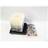 Image 1 : BOTANICAL ARCTIC BLOCK PILLAR CANDLE W/TRAY
