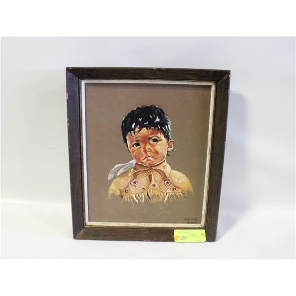 VINTAGE 1972 INDIGENOUS - OIL ON CANVAS,