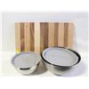 Image 1 : LARGE WOODEN CUTTING BOARD WITH STAINLESS
