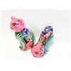 Image 1 : 2 COLORFUL MEXICAN POTTERY CATS