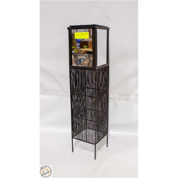 DECORATIVE METAL MIRRORED STAND- 23" X 5.5" X 5.