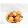 Image 1 : AMBER GLASS BOWL W/FAUX FRUIT ARRANGEMENT