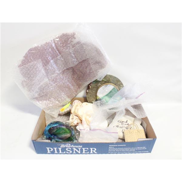 BOX OF SEA SHELLS & OCEAN-THEMED