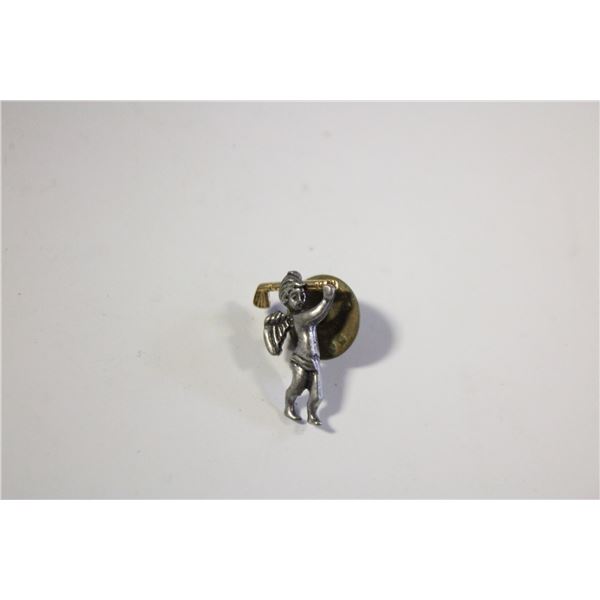 VINTAGE TWO TONE CHERUB LAPEL PIN