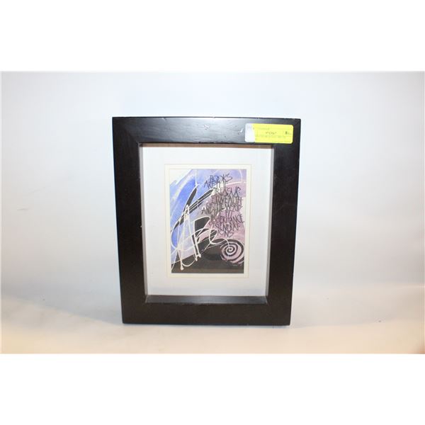 WATER COLOR QUOTE ART IN FRAME