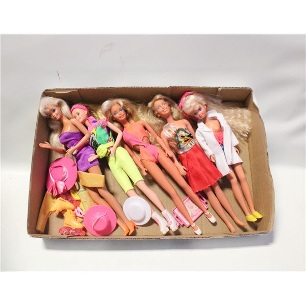 VINTAGE 1966 (3) & 1987 (2) MATTEL BARBIE
