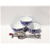 Image 1 : SET OF 3 MATCHING ENAMEL BLUE WHITE
