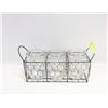 Image 1 : VINTAGE WIRE RACK W/ 3 GLASS VASES