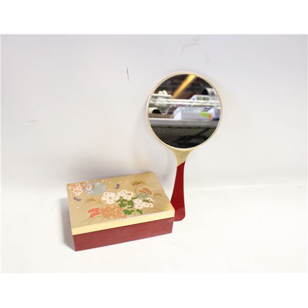 VINTAGE JAPANESE LACQUERWARE JEWELLERY BOX &