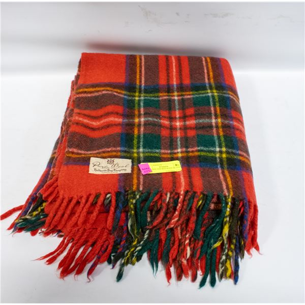 HUDSONS BAY RED WOOL BLANKET