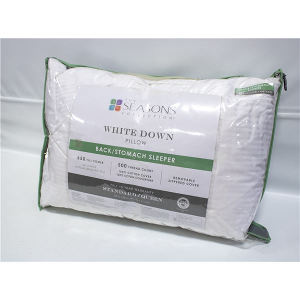 NEW SEASONS COLLECTION WHITE DOWN PILLOW