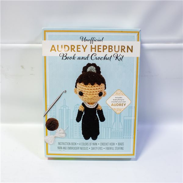 UNOPENED AUDREY HEPBURN BOOK AND CROCHET KIT