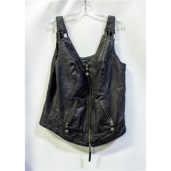 HARLEY DAVIDSON WOMENS SZ S LEATHER WAISTCOAT
