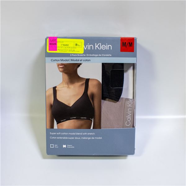NEW 2 PACK OF CALVIN KLEIN WOMENS BRALETTES SIZE M