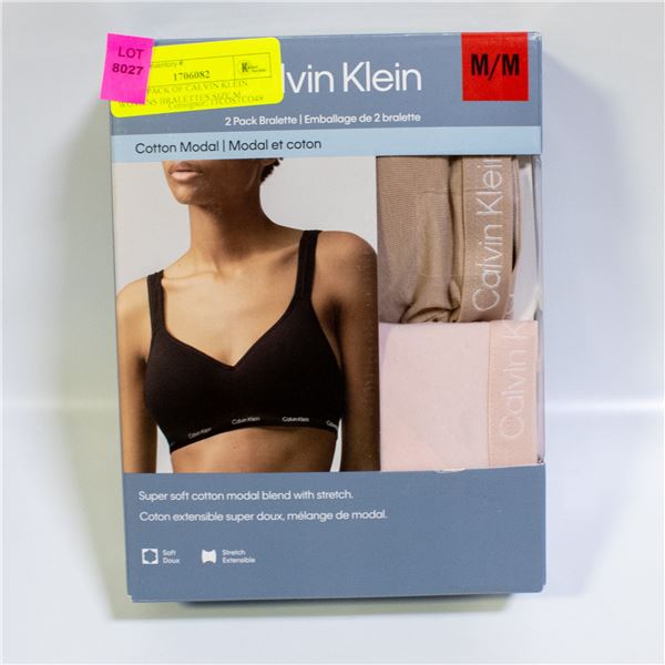 NEW 2 PACK OF CALVIN KLEIN WOMENS BRALETTES SIZE M