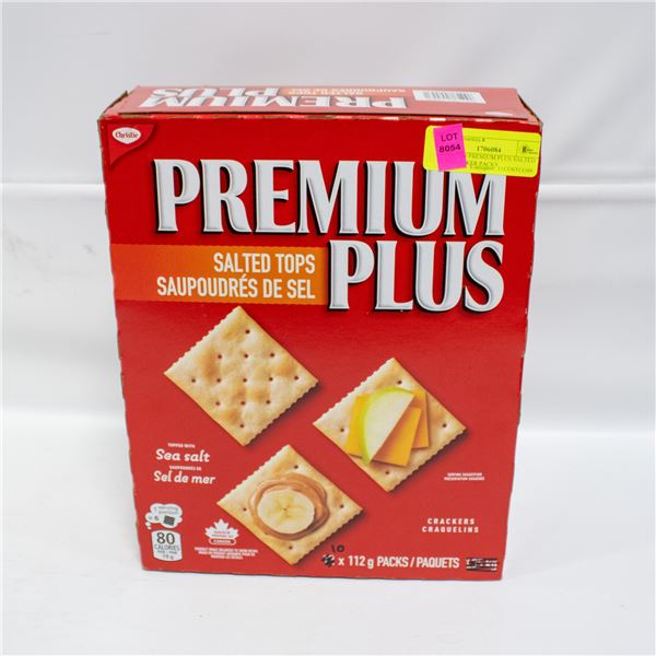 BOX OF 10 PREMIUM PLUS SALTED TOP CRACKER PACKS
