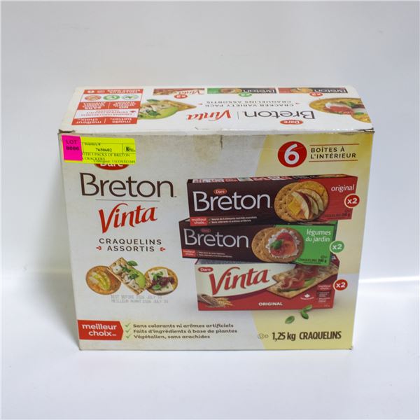 BOX WITH 5 PACKS OF BRETON VINTA CRACKERS