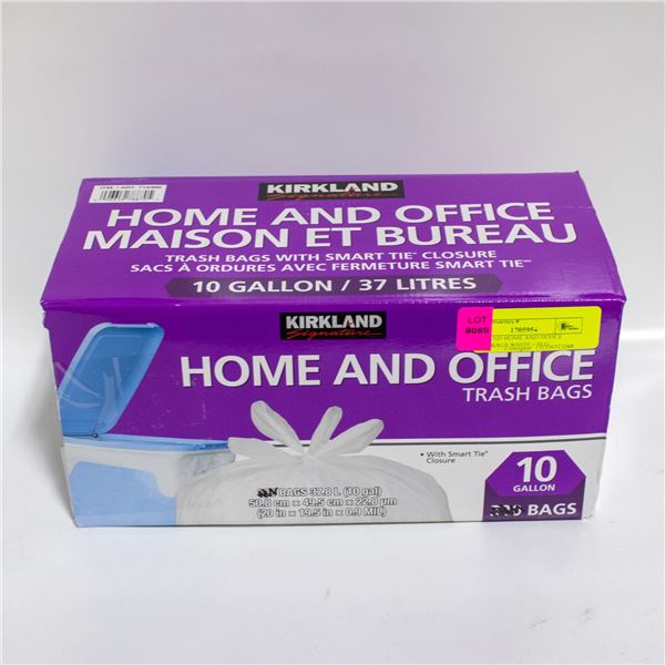 KIRKLAND HOME AND OFFICE TRASH BAGS WHITE - 10 G