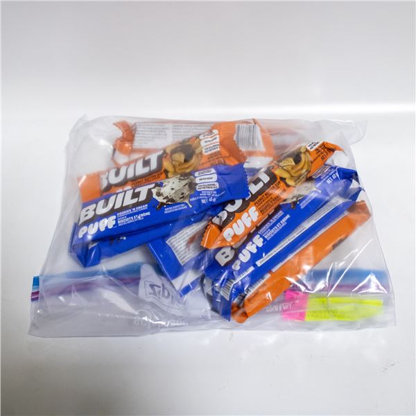 BAG OF 13 BUILT PUFF PROTEIN BARS COOKIES & CREAM