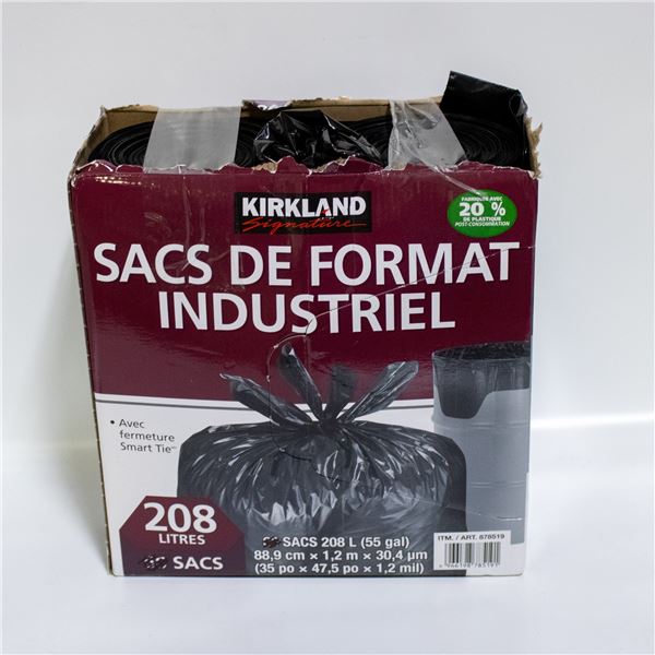 KIRKLAND INDUSTRIAL DRUM LINERS BLACK - 55 GALLON