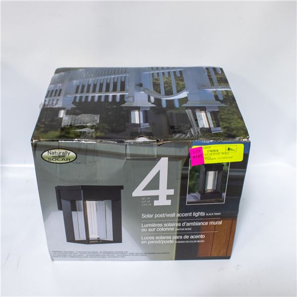 4 PACK OF SOLAR POST / WALL ACCENT LIGHTS