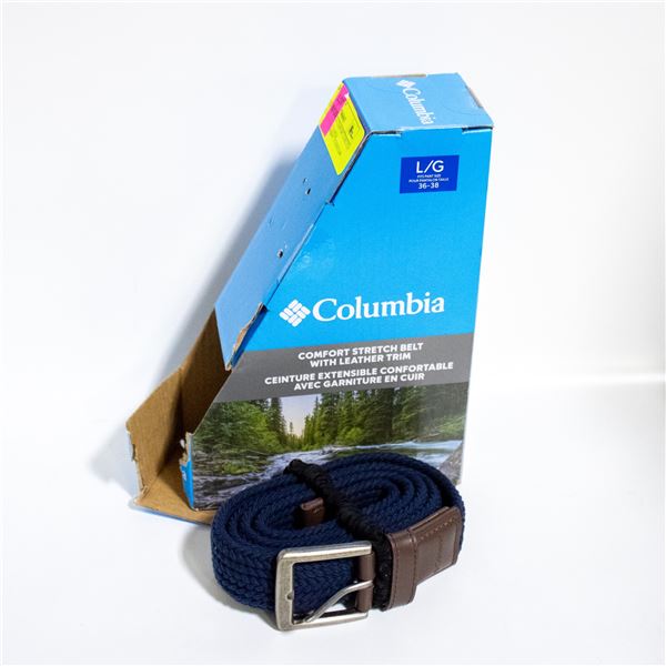 NEW COLUMBIA COMFORT STRETCH BELT BLUE SIZE LARGE