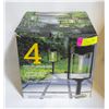 Image 1 : SET OF 4 SOLAR LED PATHWAY VINTAGE-STYLE LIGHTS