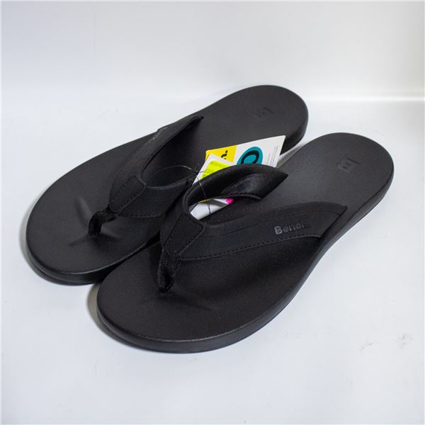 NEW BENCH WOMENS SIZE 10 FLIP FLOPS - BLACK