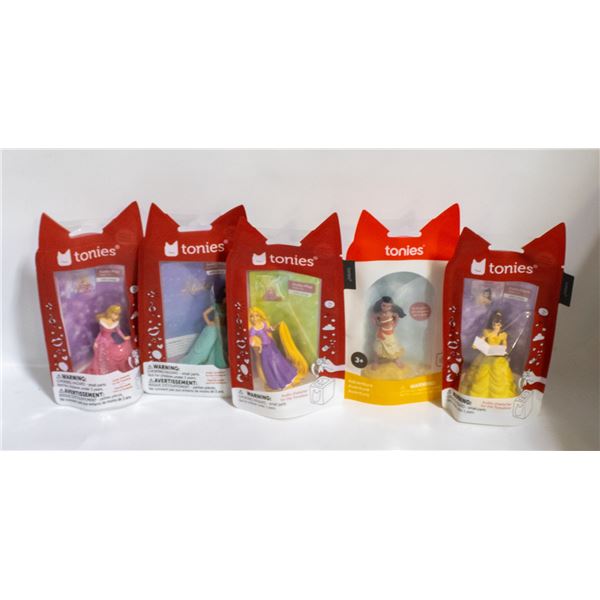 NEW SET OF 5 TONIES DISNEY PRINCESS BUNDLE