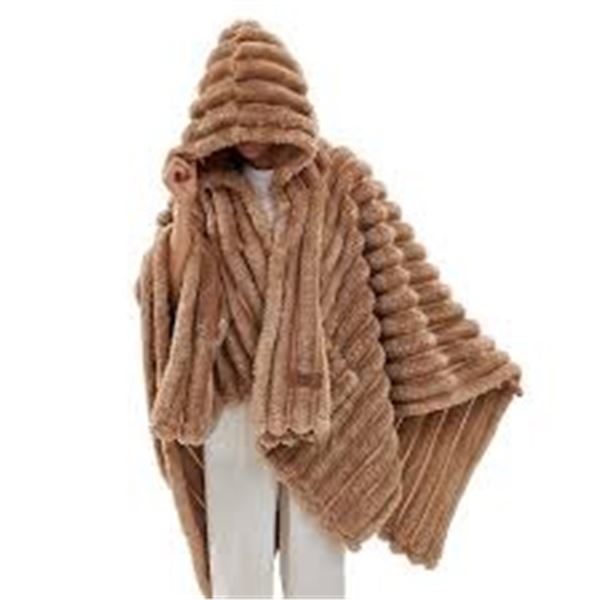 FRYE PLUSH FAUX FUR WEATHABLE THROW - BROWN
