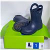 Image 1 : CROCS KIDS RUBBER RAIN BOOTS NAVY BLUE SIZE 1