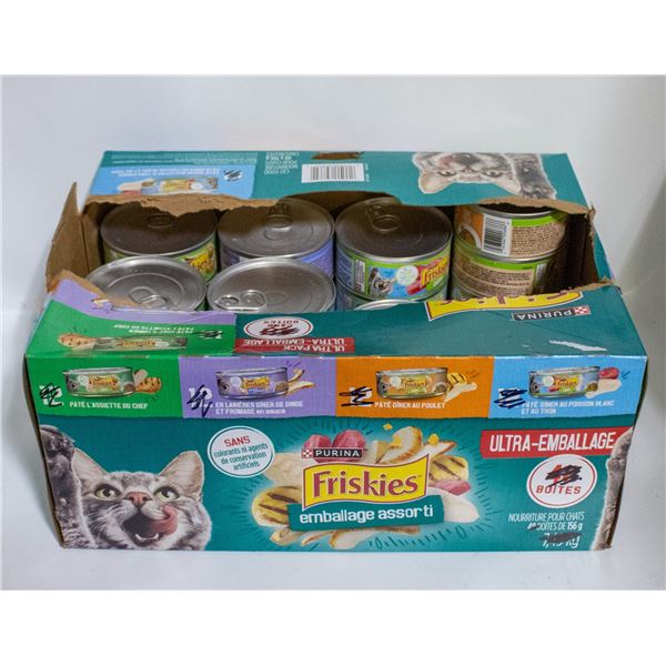 BOX OF 36 FRISKIES WET CANNED CAT FOOD VARIETY PK