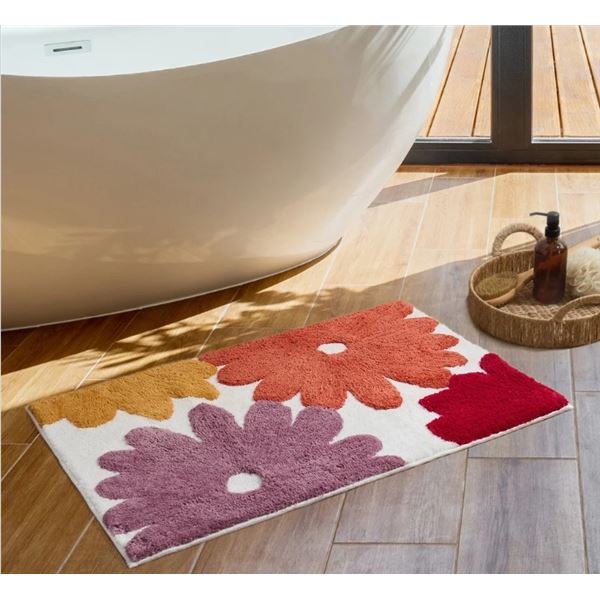 NEW HOME INSPIRATION FLORAL BATH MAT - 22 X 36"
