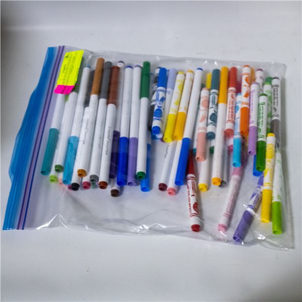 BAG OF 57 CRAYOLA WASHABLE MARKERS ASSORTED COLORS