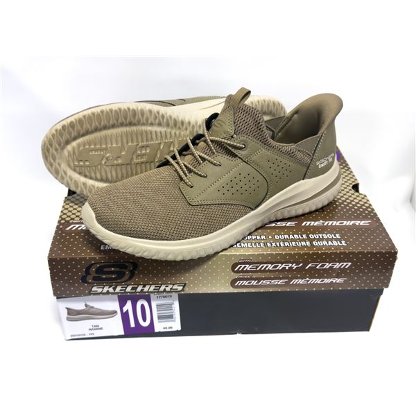 SKECHERS MENS MEMORY FOAM TRAINERS TAN SIZE 10