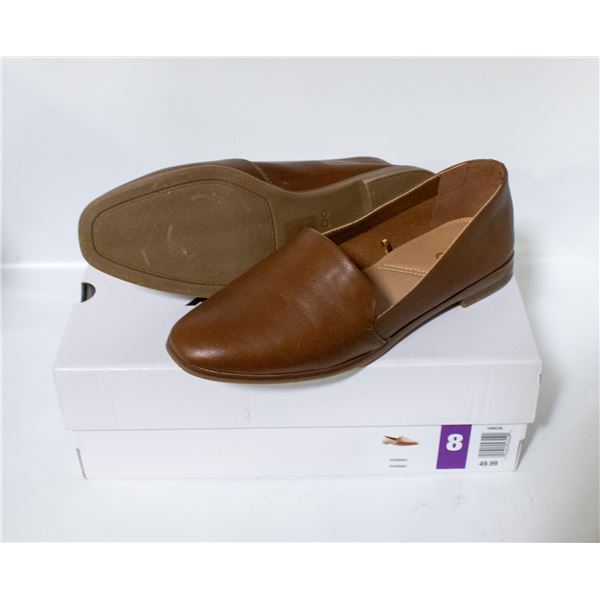 ALDO WOMENS LEATHER FLATS BROWN SIZE 8