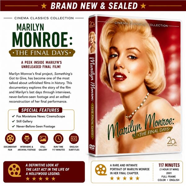 NEW DVD "MARILYN MONROE: THE FINAL DAYS" 2001