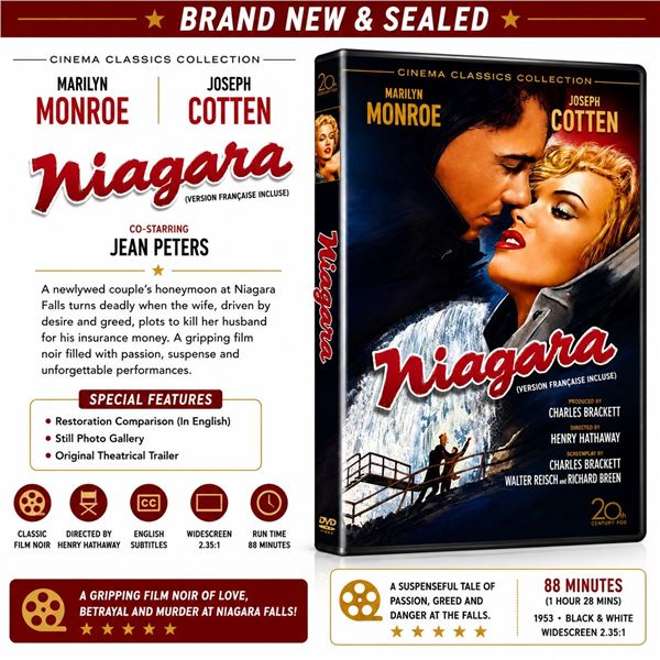 NEW DVD "NIAGARA" MARILYN MONROE 1953
