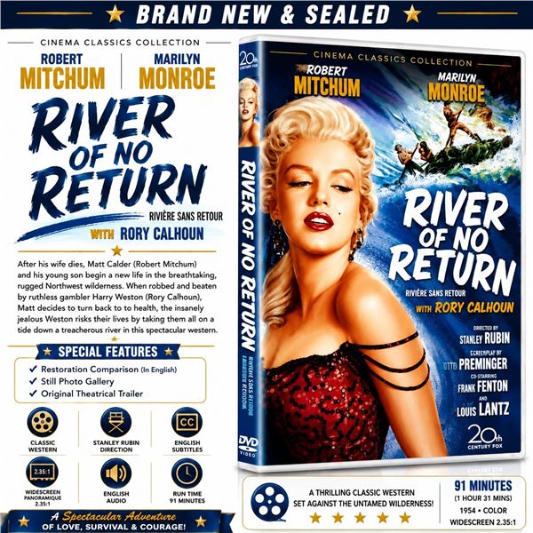 NEW DVD "RIVER OF NO RETURN" MARILYN MONROE 1954