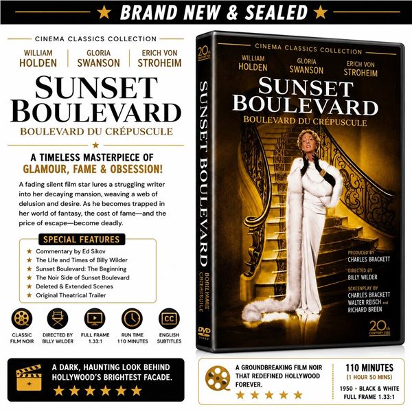 NEW DVD "SUNSET BOULEVARD" WILLIAM HOLDEN 1950