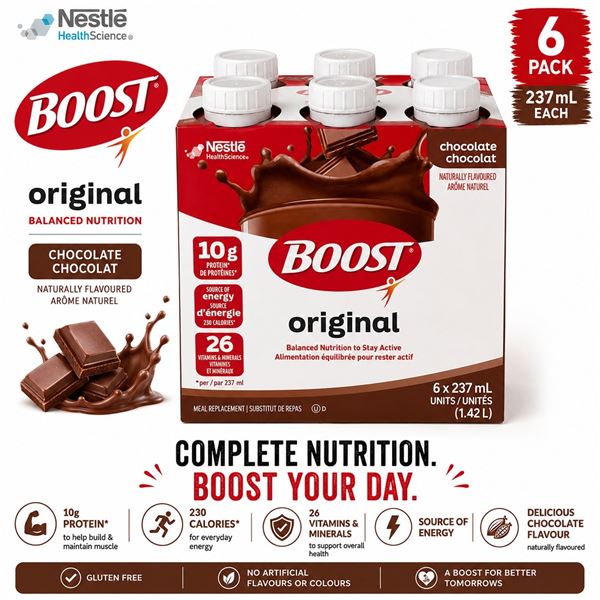 BOOST ORIGINAL CHOCOLATE 10G PROTEIN 6PK BB 12/26