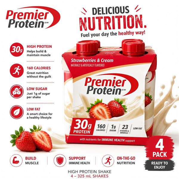 PREMIER PROTEIN STRAWBERRIES & CREAM 4PK BB 01/27