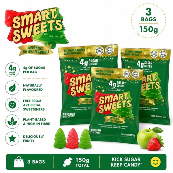 3 SMARTSWEETS MERRY MIX CANDY 50G BB 08/26