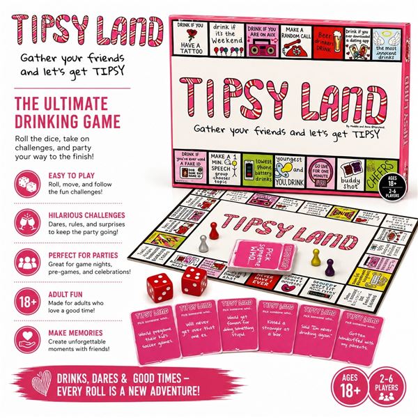 NEW TIPSY LAND PARTY DRINKING GAME