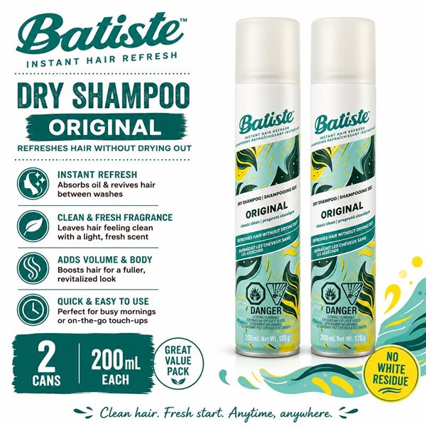 2 BATISTE ORIGINAL DRY SHAMPOO 200ML