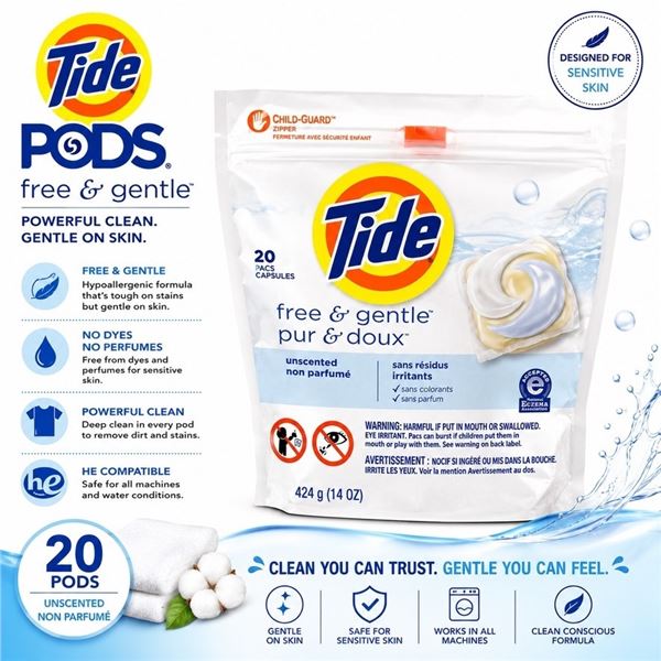TIDE PODS FREE & GENTLE 20 PODS