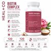 Image 1 : HEAL + CO BIOTIN COMPLEX 10000MCG 120 CAPS 07/27