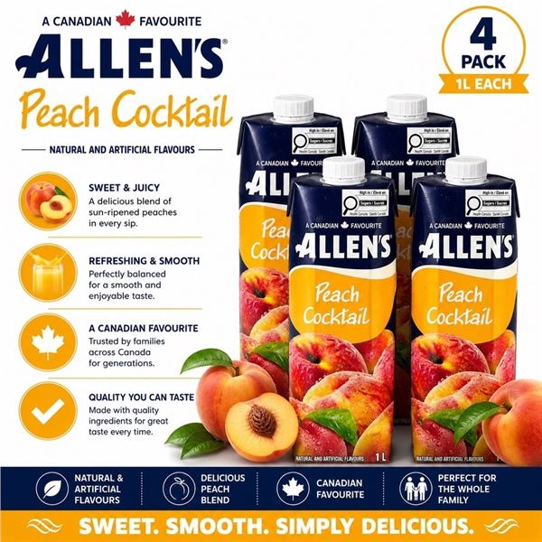 4 ALLEN'S PEACH COCKTAIL 1L BB 02/27