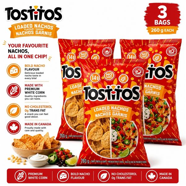3 TOSTITOS LOADED NACHOS 260G BB 05/26
